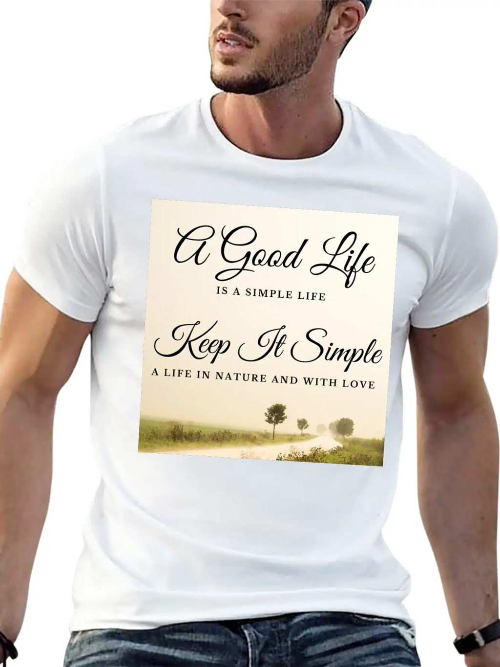 A Good Life Is A Simple Life Breathable Soft Cotton T-Shirt – Timeless Casual Look