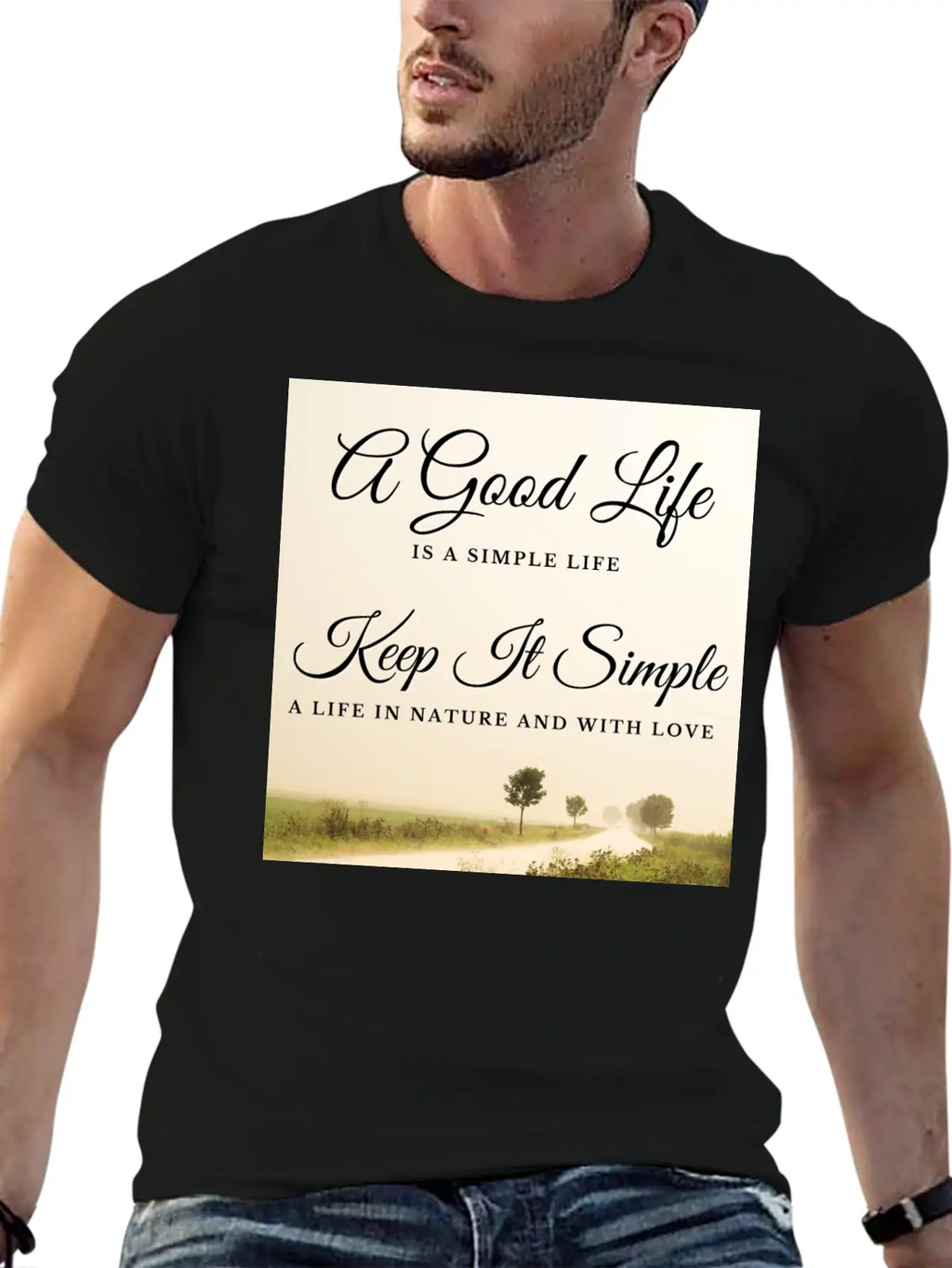 A Good Life Is A Simple Life Breathable Soft Cotton T-Shirt – Timeless Casual Look