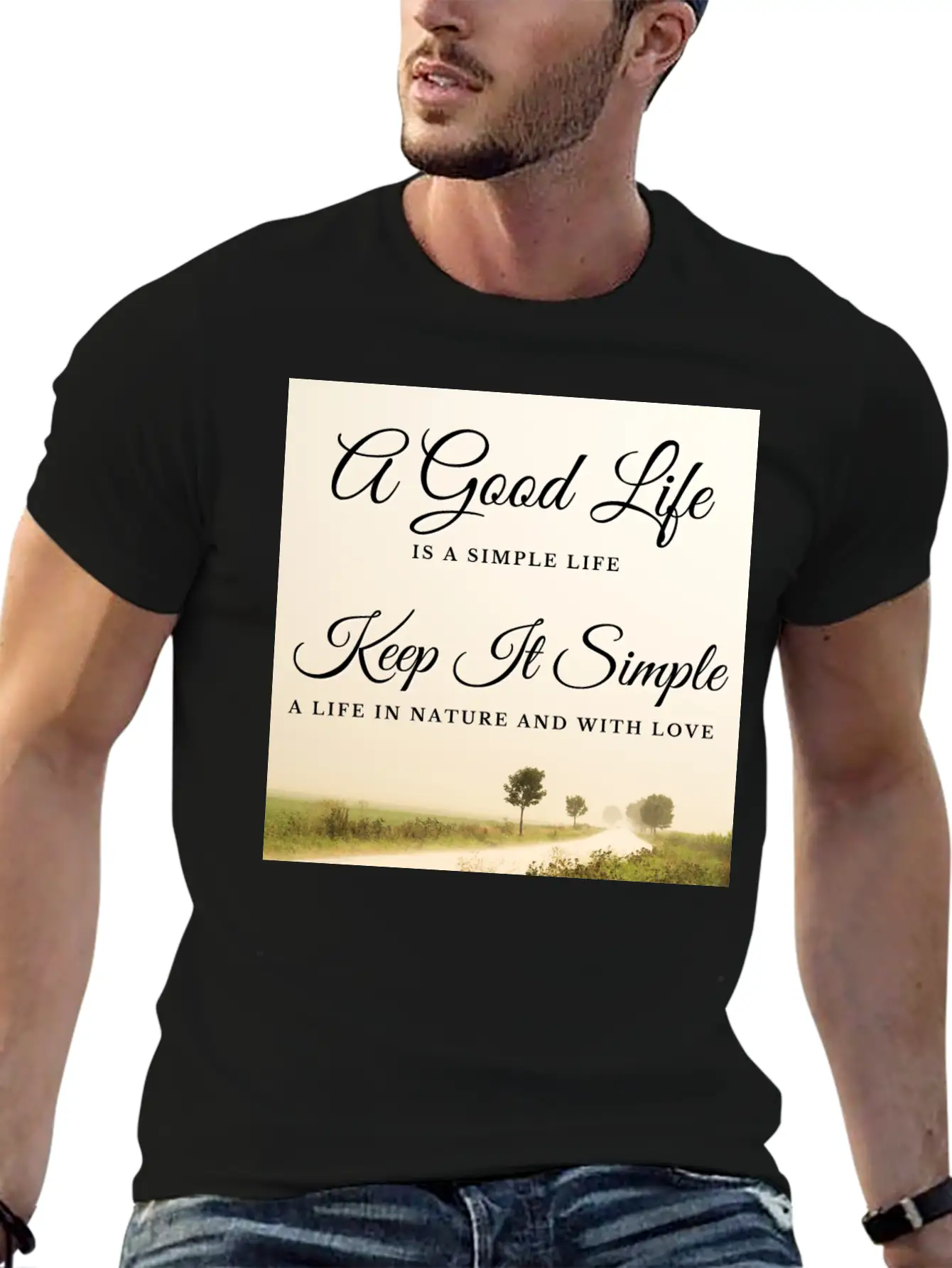 A Good Life Is A Simple Life Breathable Soft Cotton T-Shirt – Timeless Casual Look