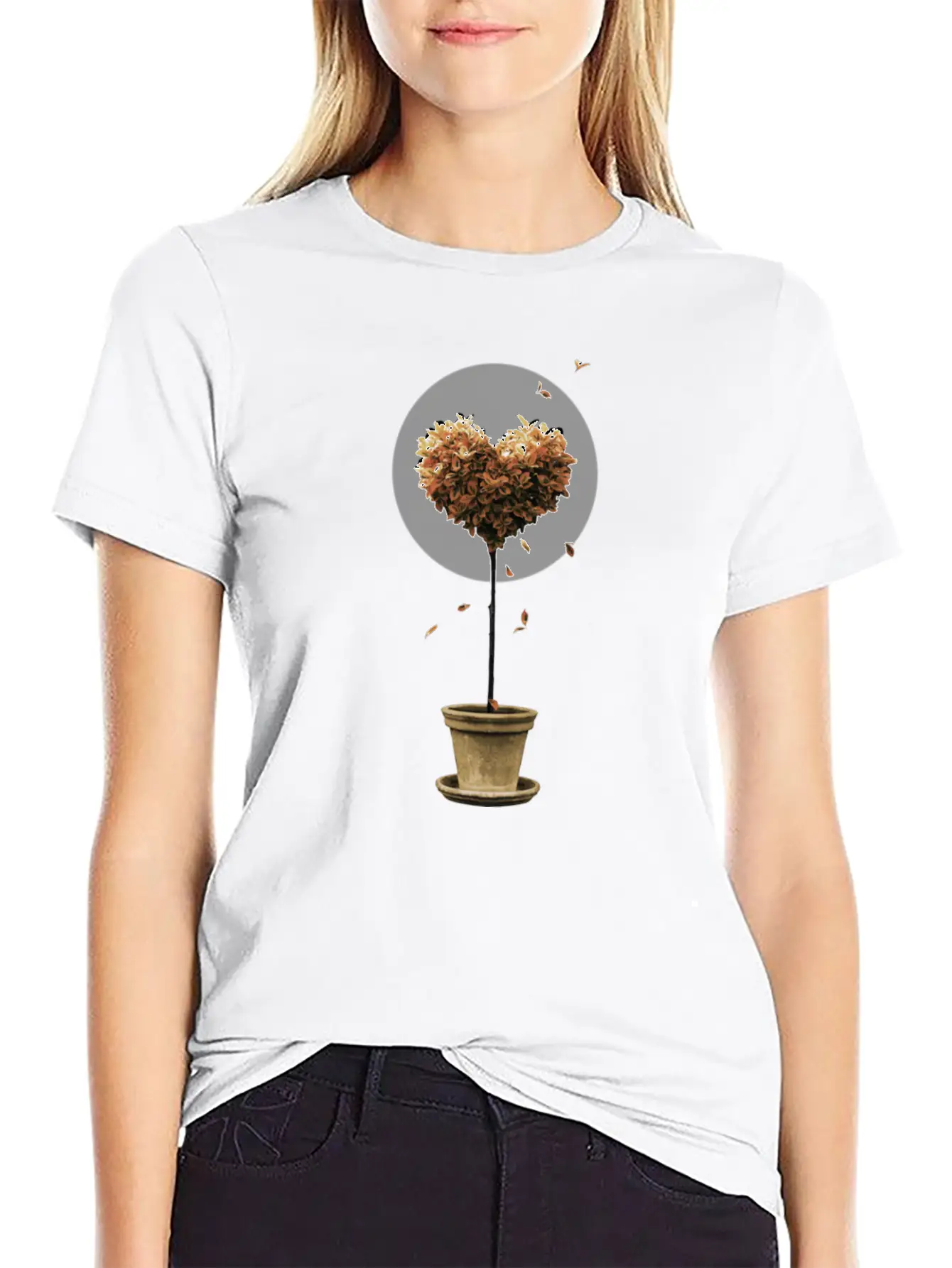 A Heart Symphony Autumn Comfortable Minimalist Graphic Tee – Summer Style Essential