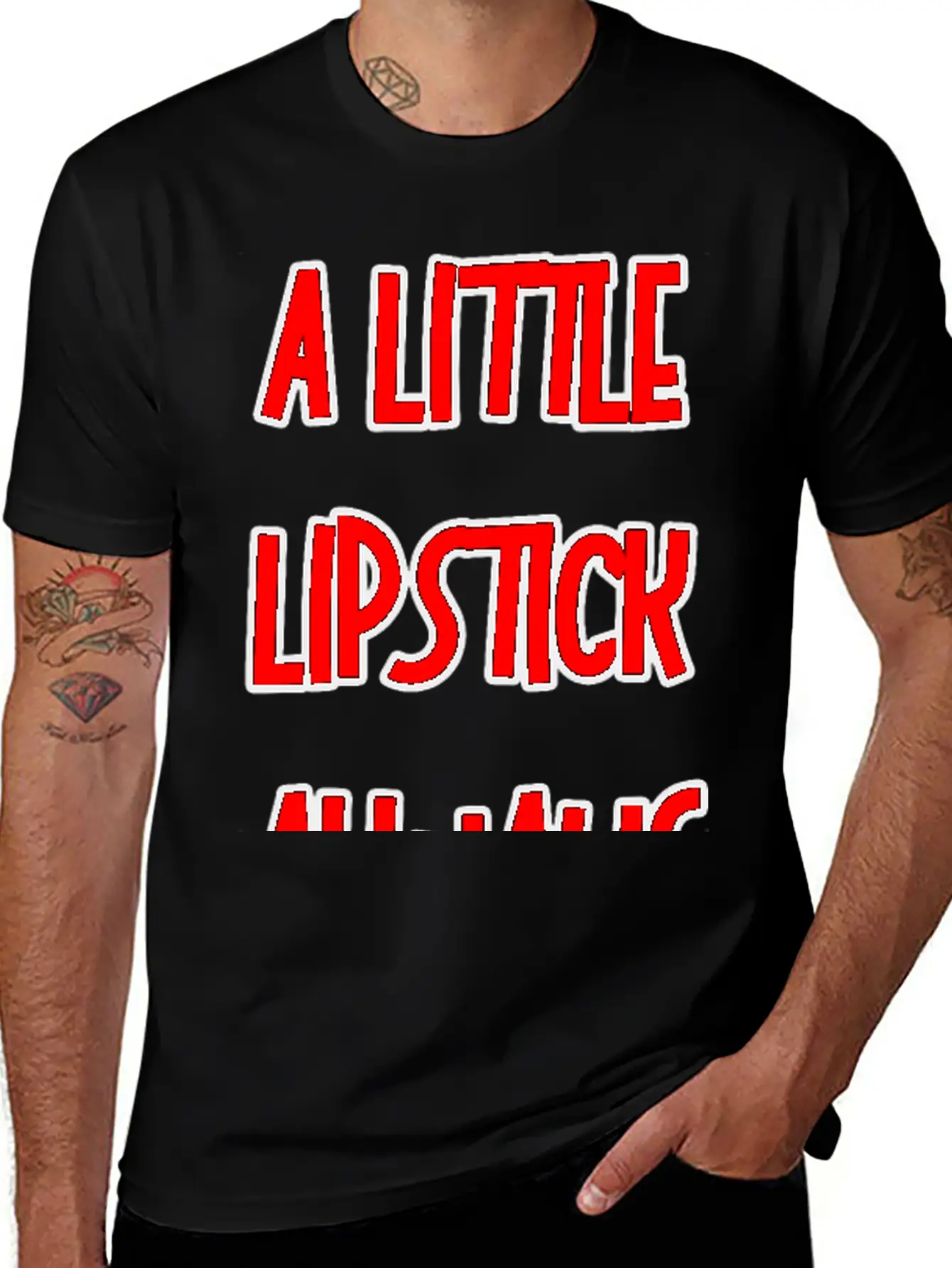 A Little Lipstick Always Helps 3 Basic Graphic T-Shirt – Daily Comfort In Soft Cotton