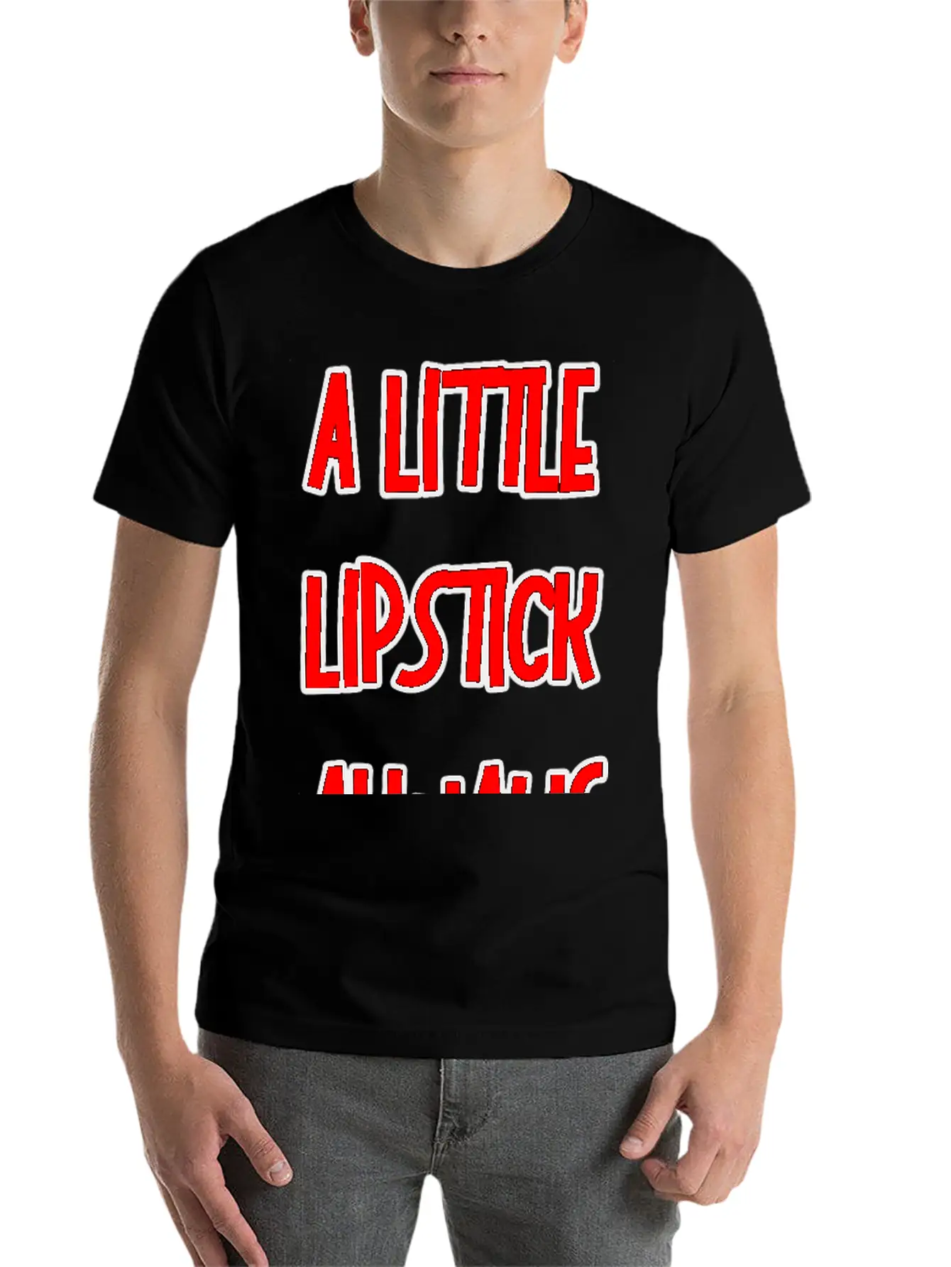 A Little Lipstick Always Helps 3 Basic Graphic T-Shirt – Daily Comfort In Soft Cotton