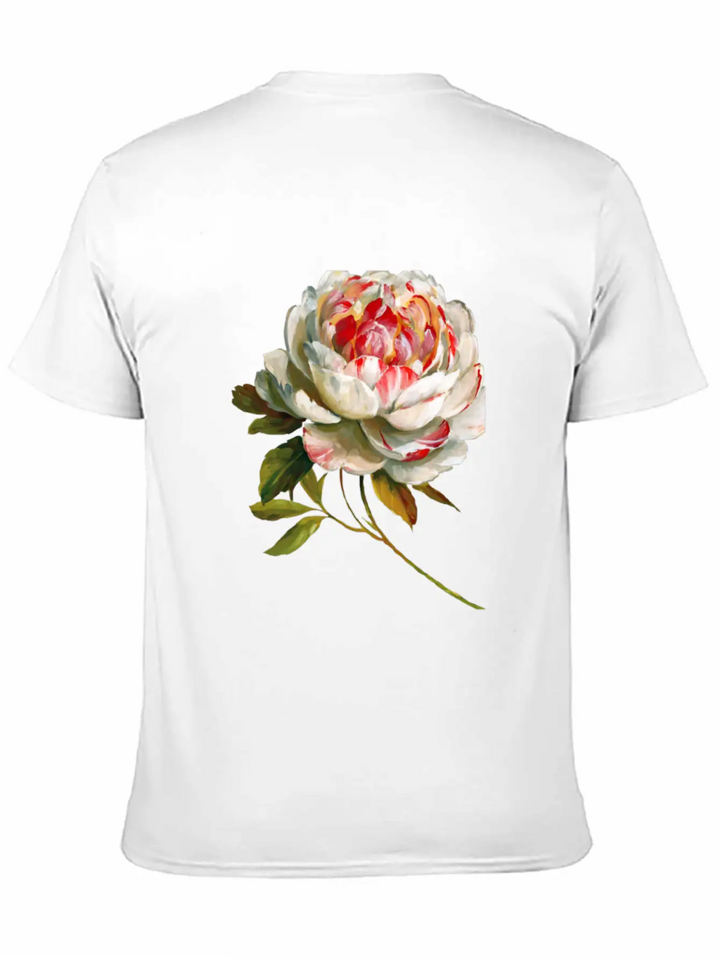 A Lovely White Rose Red Inside Lightweight Cotton T-Shirt – Daily Comfort Graphic Shirt