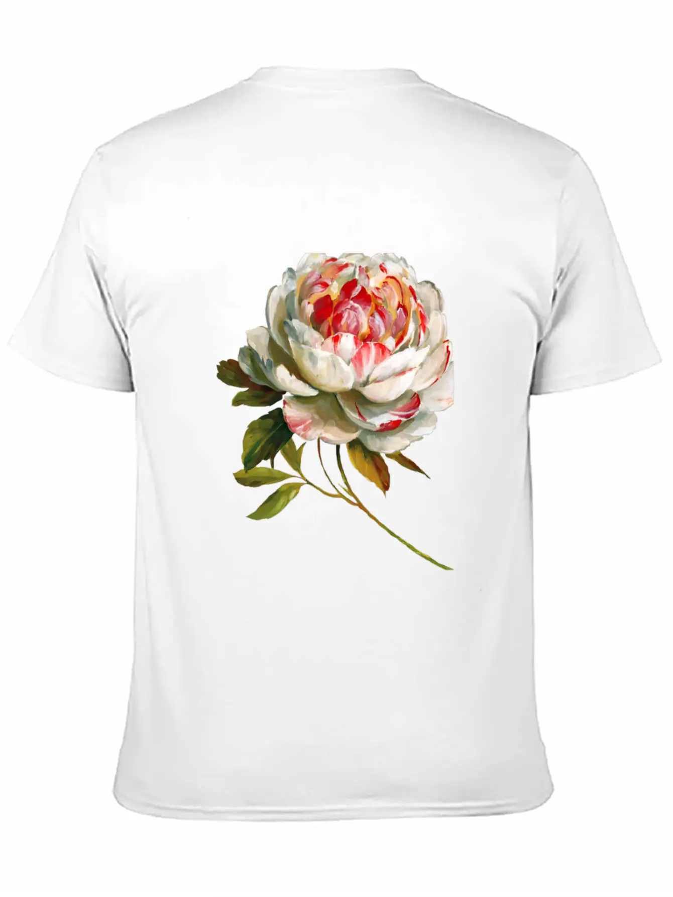 A Lovely White Rose Red Inside Lightweight Cotton T-Shirt – Daily Comfort Graphic Shirt