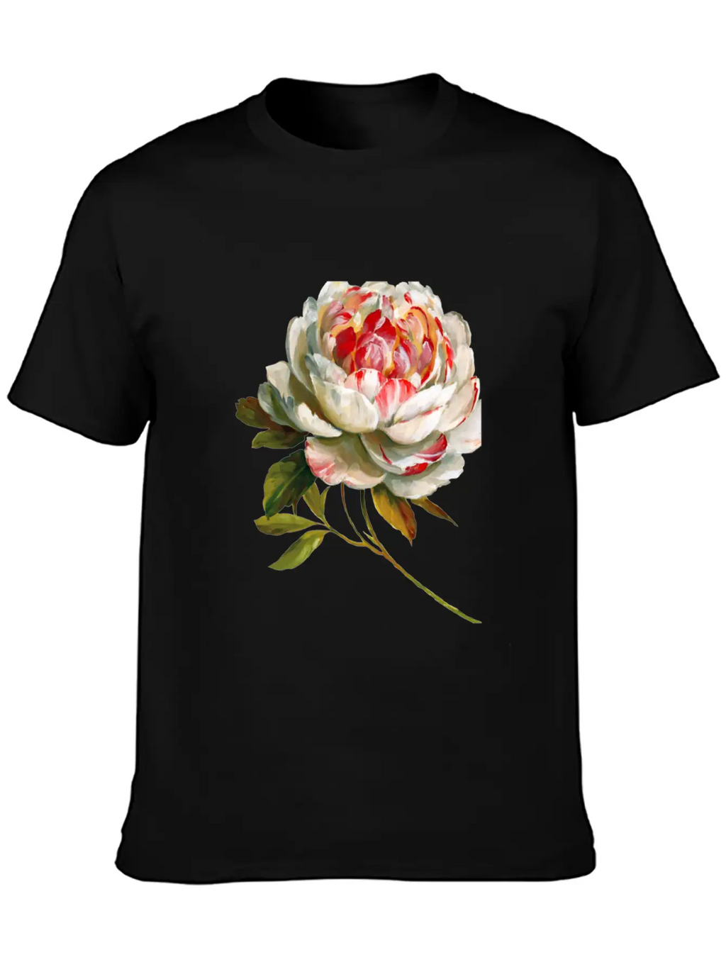 A Lovely White Rose Red Inside Lightweight Cotton T-Shirt – Daily Comfort Graphic Shirt