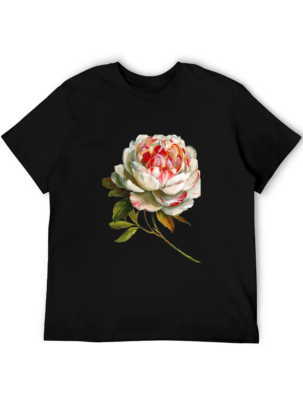 A Lovely White Rose Red Inside Lightweight Cotton T-Shirt – Daily Comfort Graphic Shirt