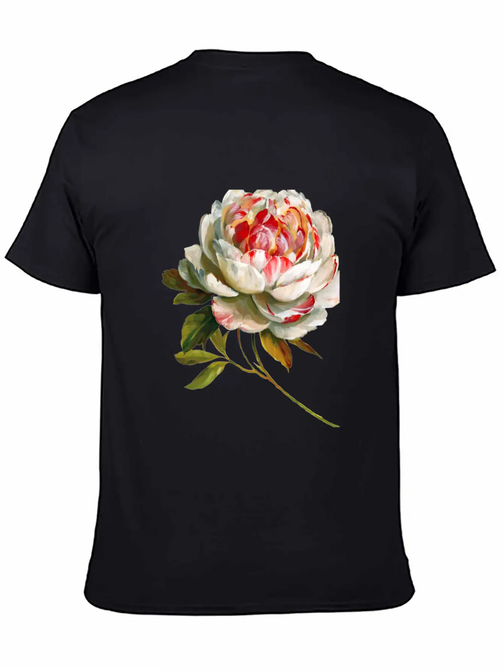 A Lovely White Rose Red Inside Lightweight Cotton T-Shirt – Daily Comfort Graphic Shirt