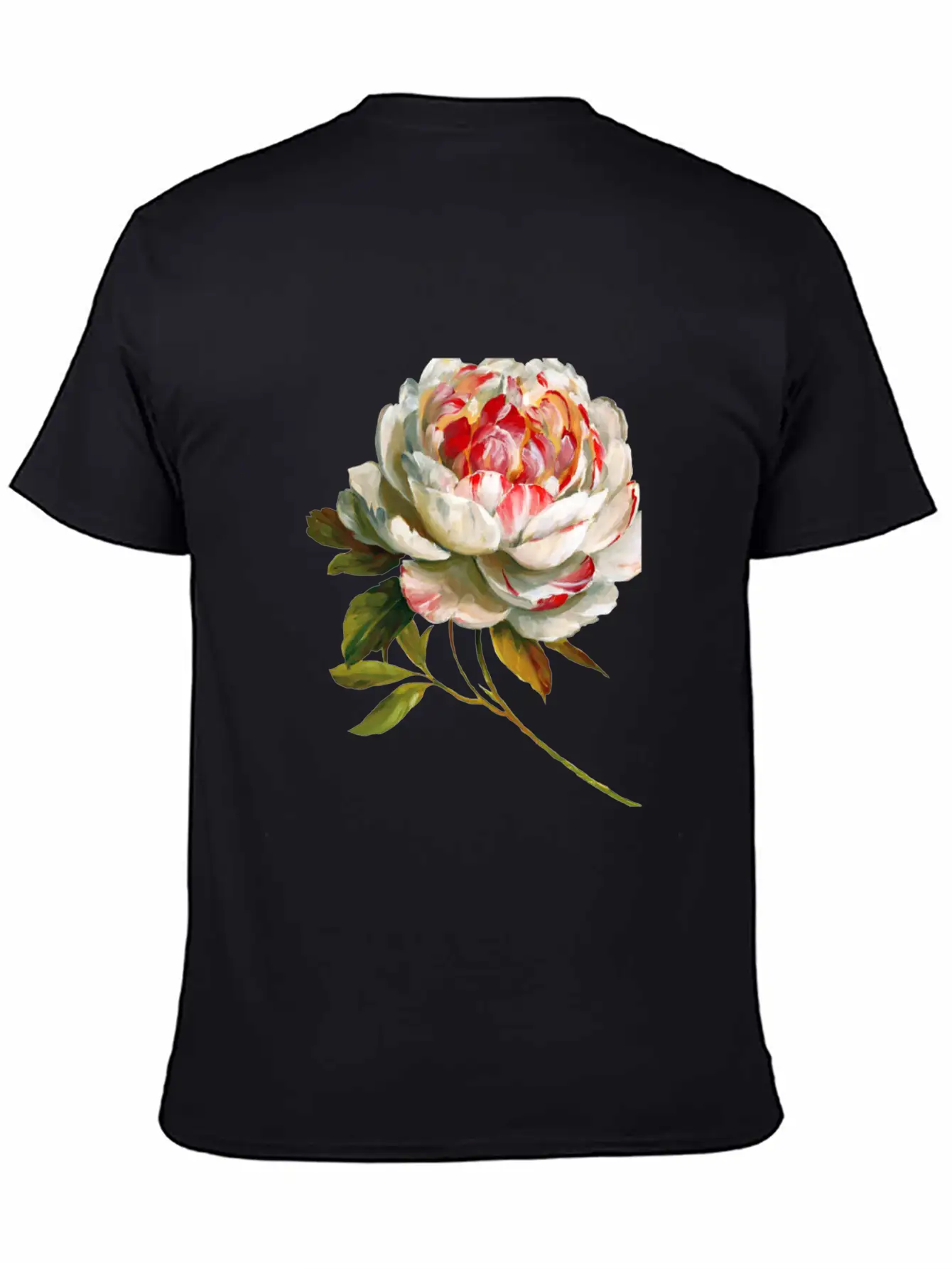 A Lovely White Rose Red Inside Lightweight Cotton T-Shirt – Daily Comfort Graphic Shirt