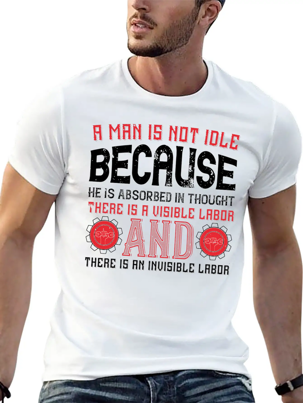 A Man Is Not Idle Because He Is Absorbed In Though Timeless Short Sleeve Tee – Comfy And Minimalist Design