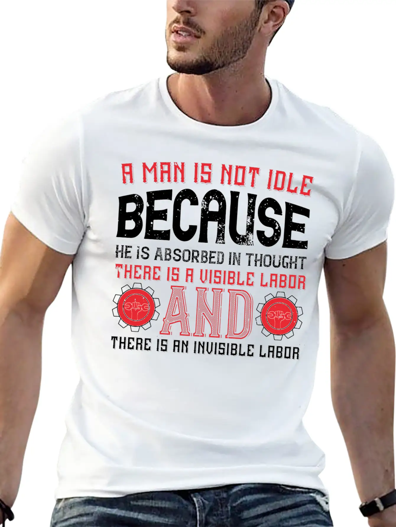 A Man Is Not Idle Because He Is Absorbed In Though Timeless Short Sleeve Tee – Comfy And Minimalist Design