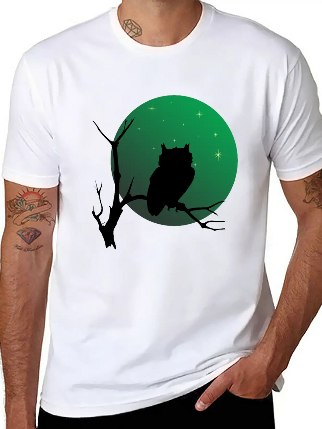 A Owl On The Branch Classic Cotton Tee – Unisex Comfort For Any Season