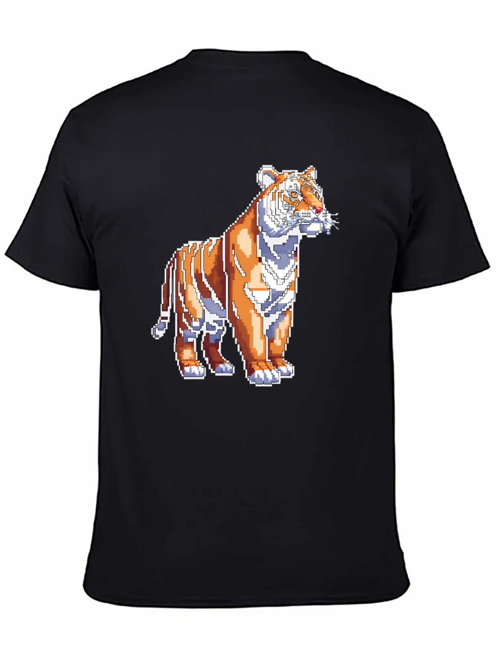 A Pixel Art Of A Tiger Classic Fit Graphic Tee For Daily Comfort – Unisex Cotton Shirt