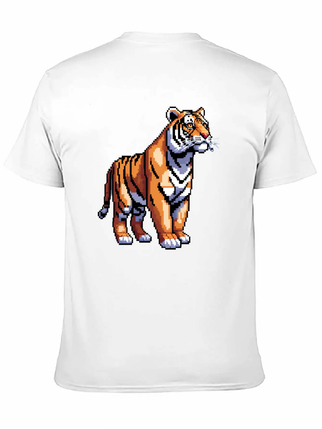 A Pixel Art Of A Tiger Classic Fit Graphic Tee For Daily Comfort – Unisex Cotton Shirt