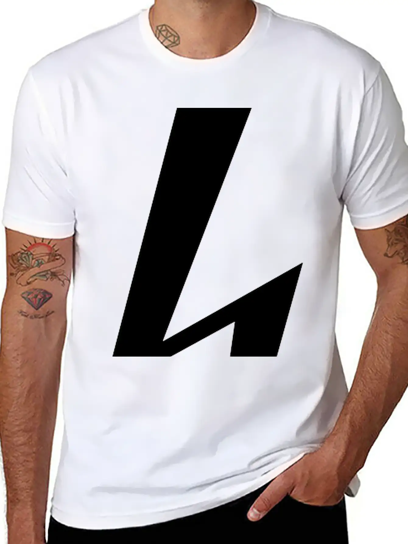 A Simple Downward Arrow Classic Fit Graphic Tee For Daily Comfort – Unisex Cotton Shirt