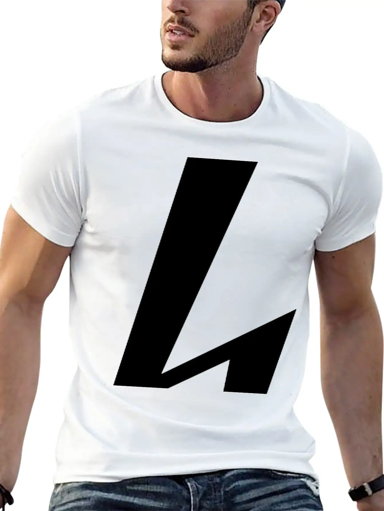 A Simple Downward Arrow Classic Fit Graphic Tee For Daily Comfort – Unisex Cotton Shirt