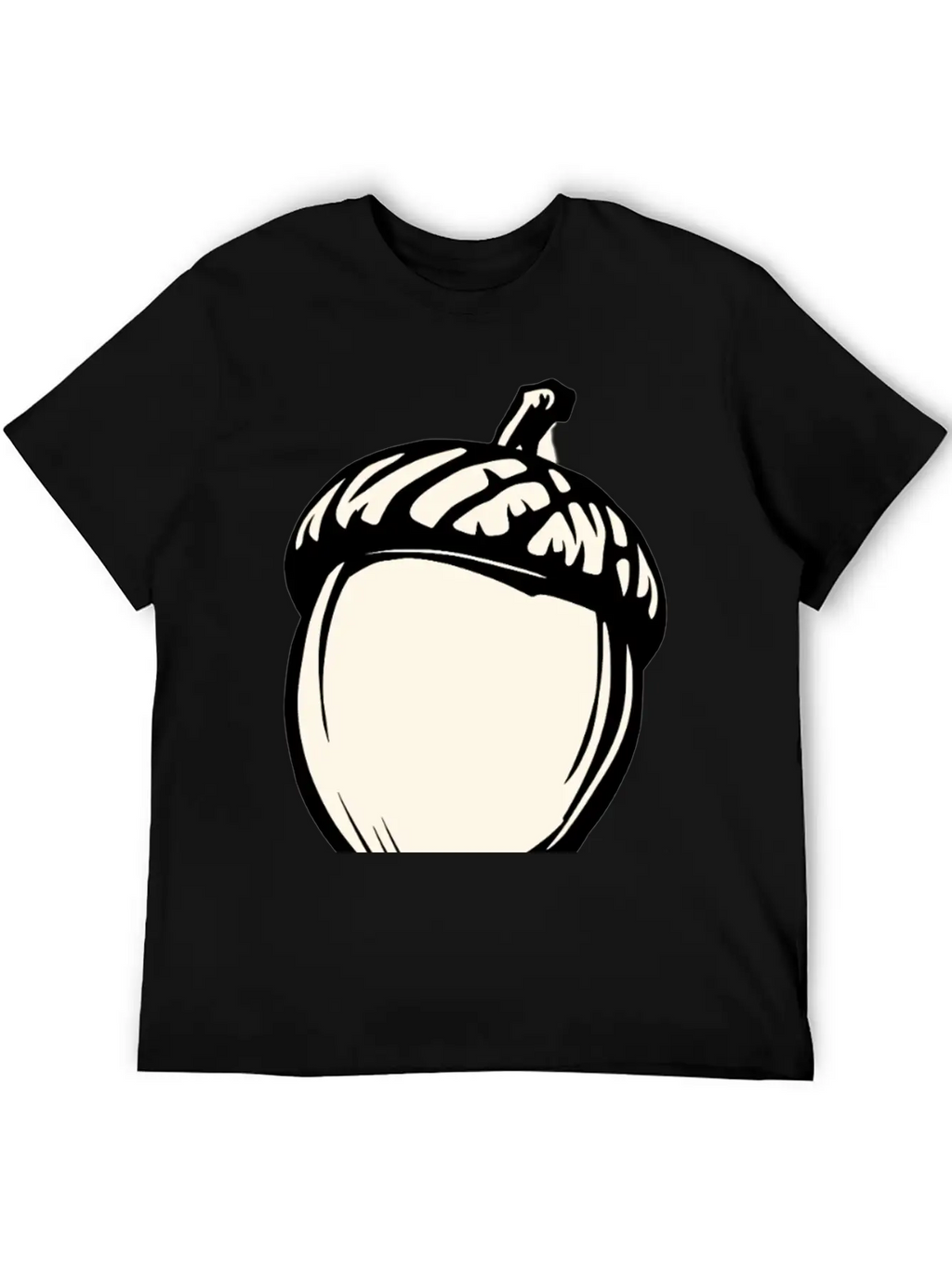 A Single Acorn In Black And White Classic Fit Graphic Tee For Daily Comfort – Unisex Cotton Shirt