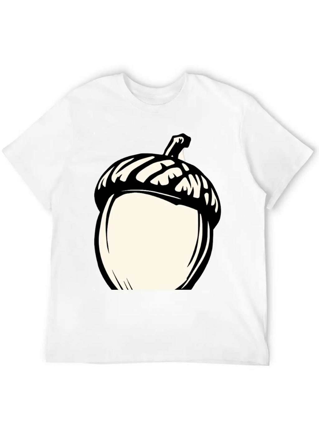 A Single Acorn In Black And White Classic Fit Graphic Tee For Daily Comfort – Unisex Cotton Shirt