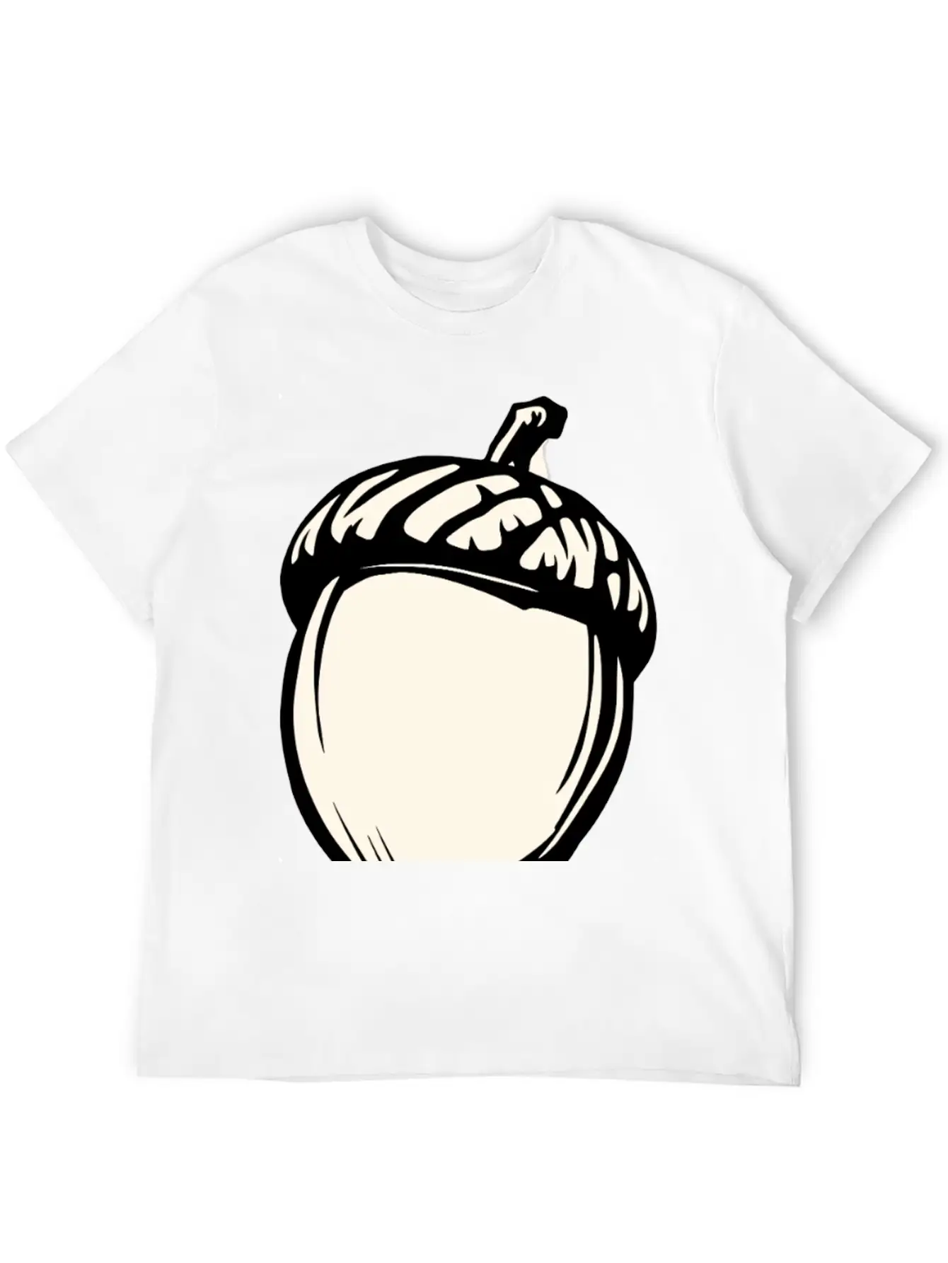 A Single Acorn In Black And White Classic Fit Graphic Tee For Daily Comfort – Unisex Cotton Shirt