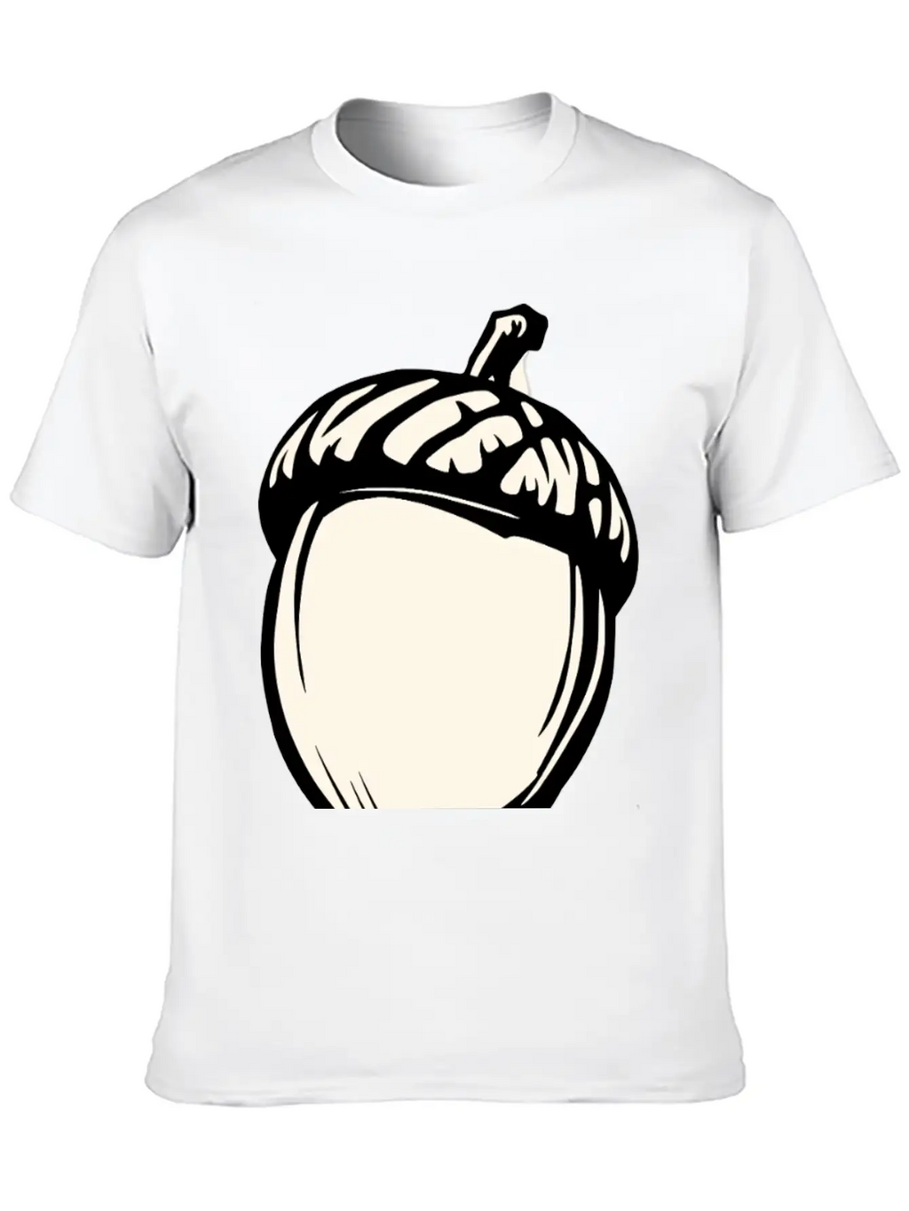 A Single Acorn In Black And White Classic Fit Graphic Tee For Daily Comfort – Unisex Cotton Shirt