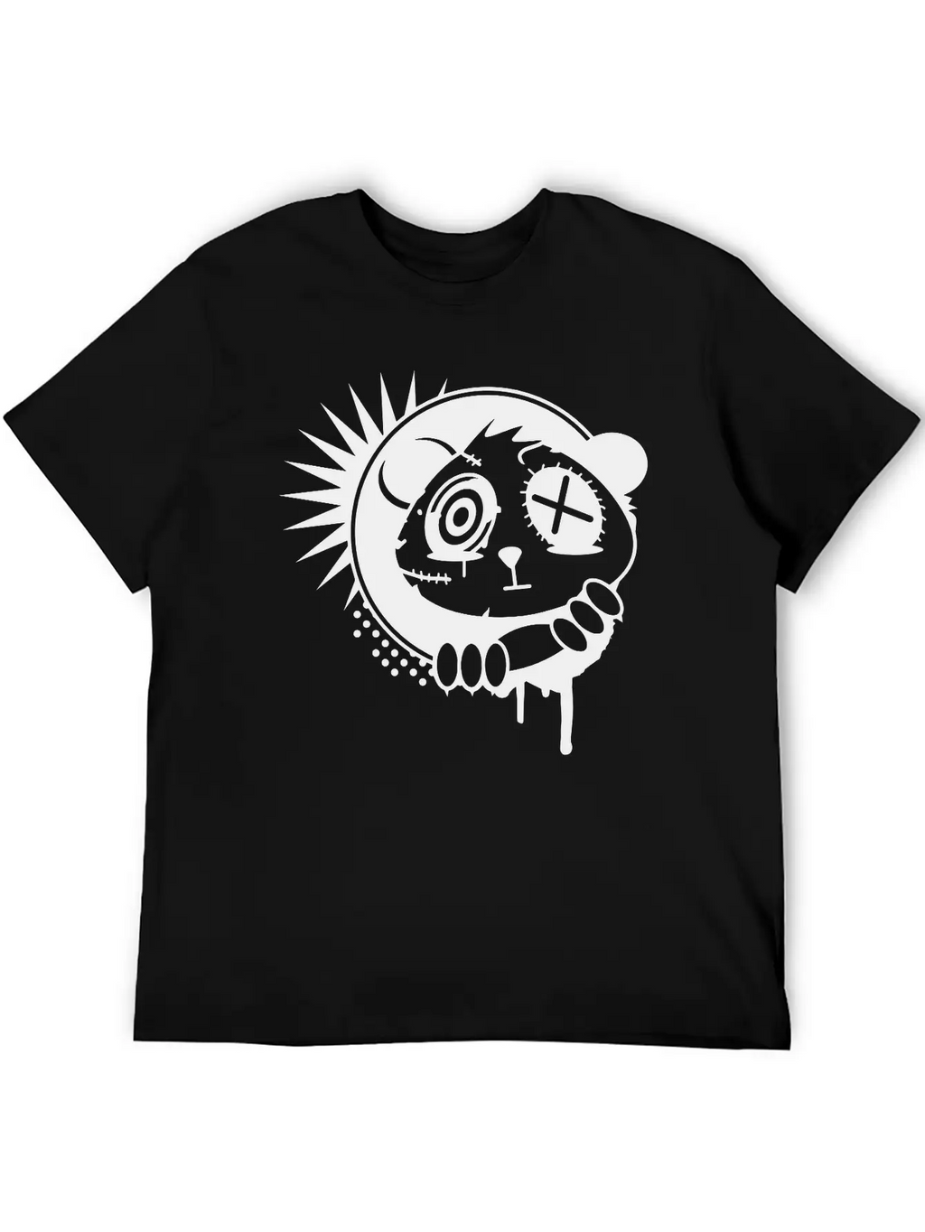 A Sticker With Panda Bear Head Unisex Casual T-Shirt – Clean Design For Daily Comfort