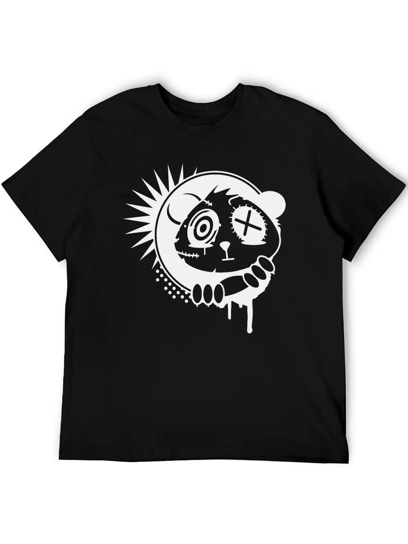 A Sticker With Panda Bear Head Unisex Casual T-Shirt – Clean Design For Daily Comfort