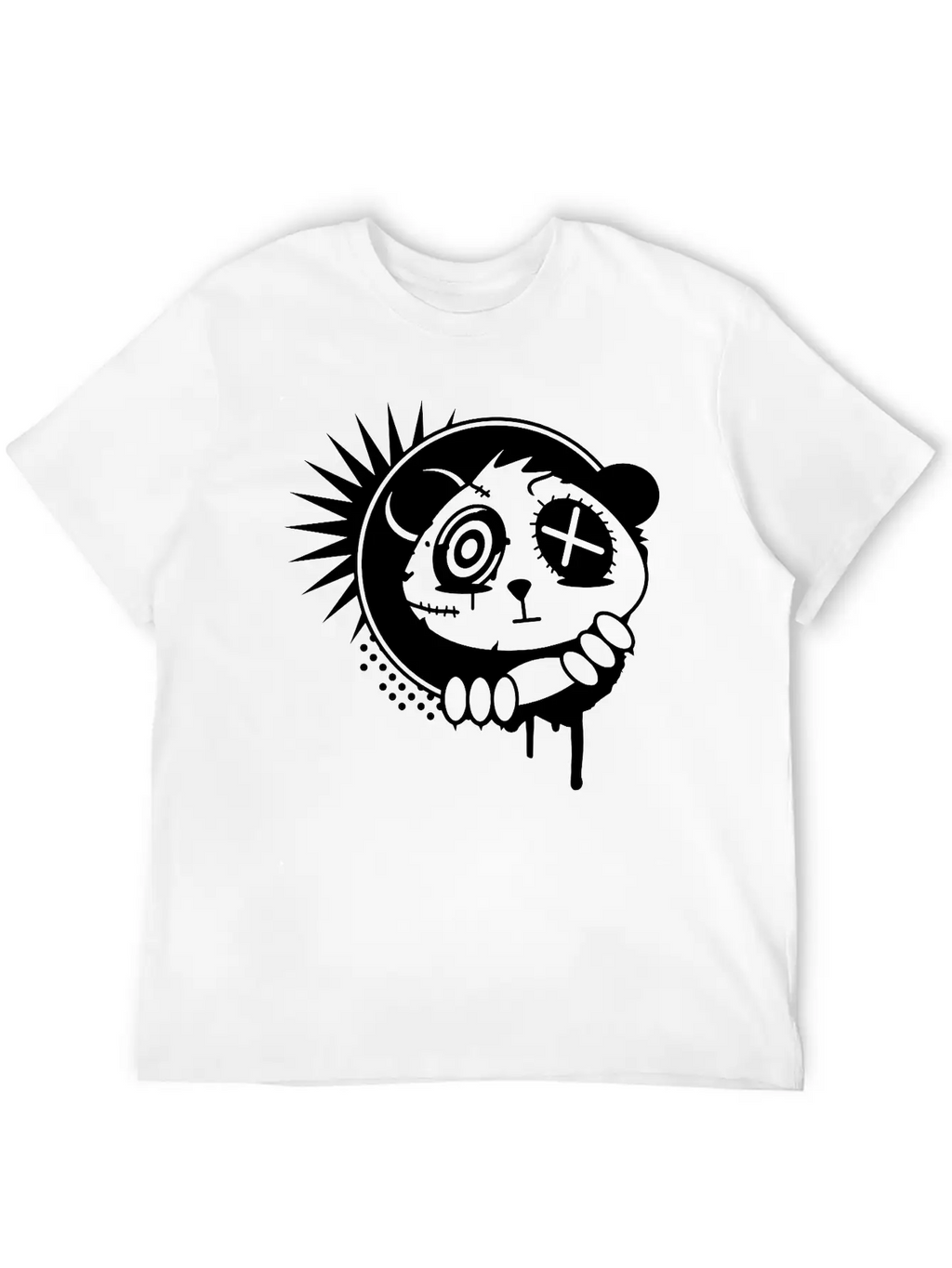 A Sticker With Panda Bear Head Unisex Casual T-Shirt – Clean Design For Daily Comfort