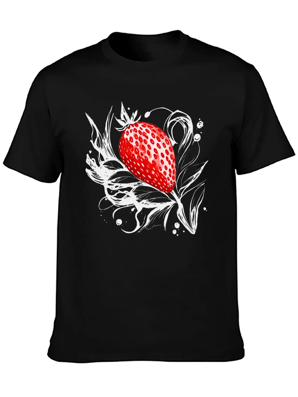A Strawberry Ink Drawing Simple Everyday Graphic Tee – Lightweight Summer Wear
