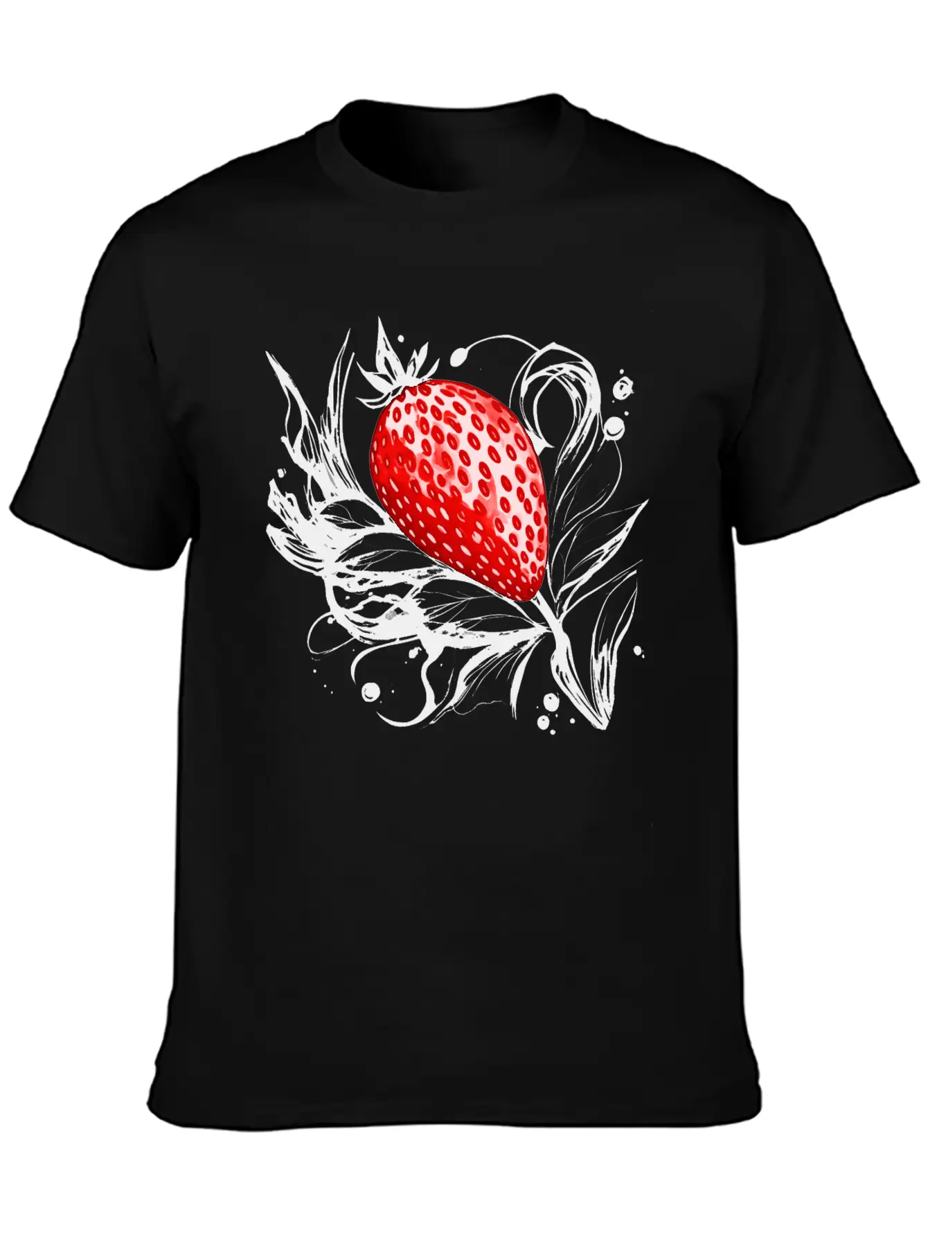 A Strawberry Ink Drawing Simple Everyday Graphic Tee – Lightweight Summer Wear