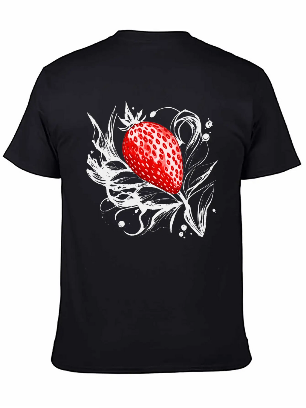 A Strawberry Ink Drawing Simple Everyday Graphic Tee – Lightweight Summer Wear