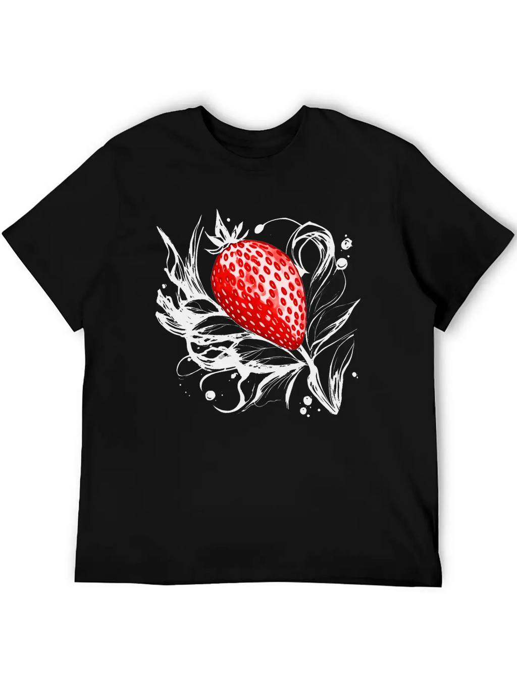 A Strawberry Ink Drawing Simple Everyday Graphic Tee – Lightweight Summer Wear