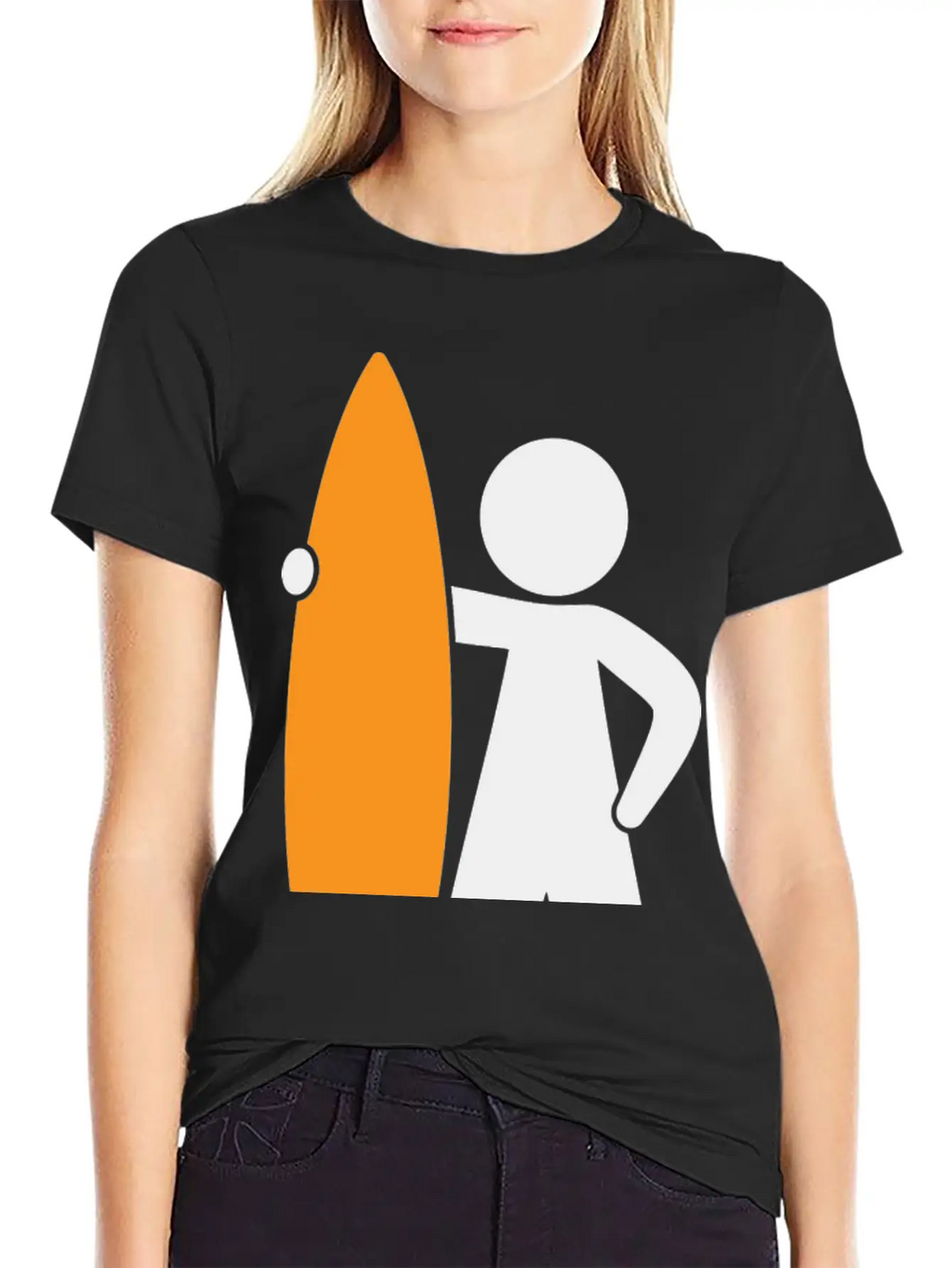 A Surfer With His Surfboard Timeless Short Sleeve Tee – Comfy And Minimalist Design