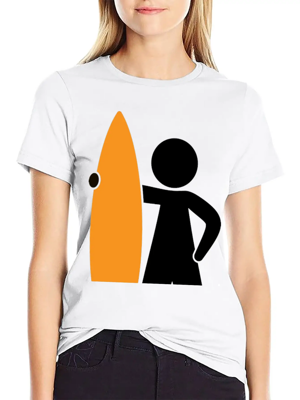 A Surfer With His Surfboard Timeless Short Sleeve Tee – Comfy And Minimalist Design