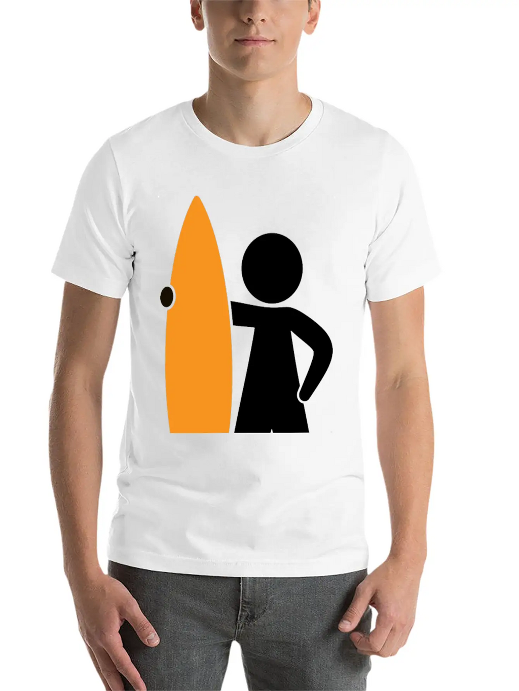 A Surfer With His Surfboard Timeless Short Sleeve Tee – Comfy And Minimalist Design