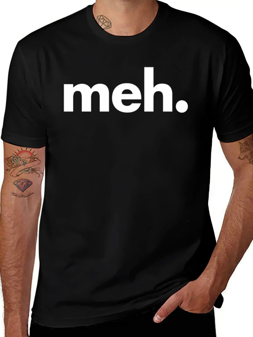 A That Says Meh - The Meh Classic Fit Graphic Tee For Daily Comfort – Unisex Cotton Shirt