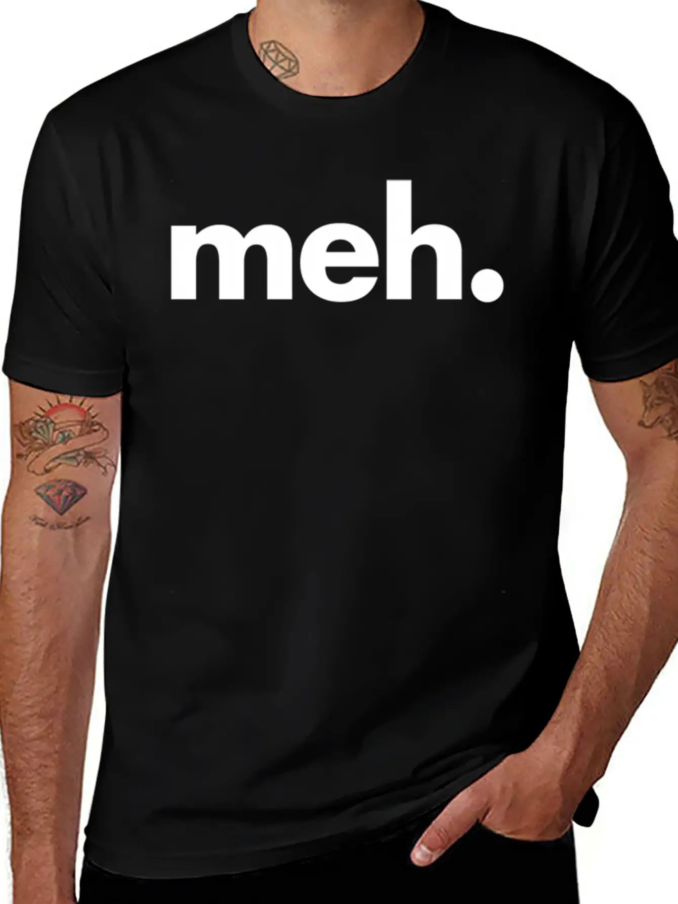 A That Says Meh - The Meh Classic Fit Graphic Tee For Daily Comfort – Unisex Cotton Shirt