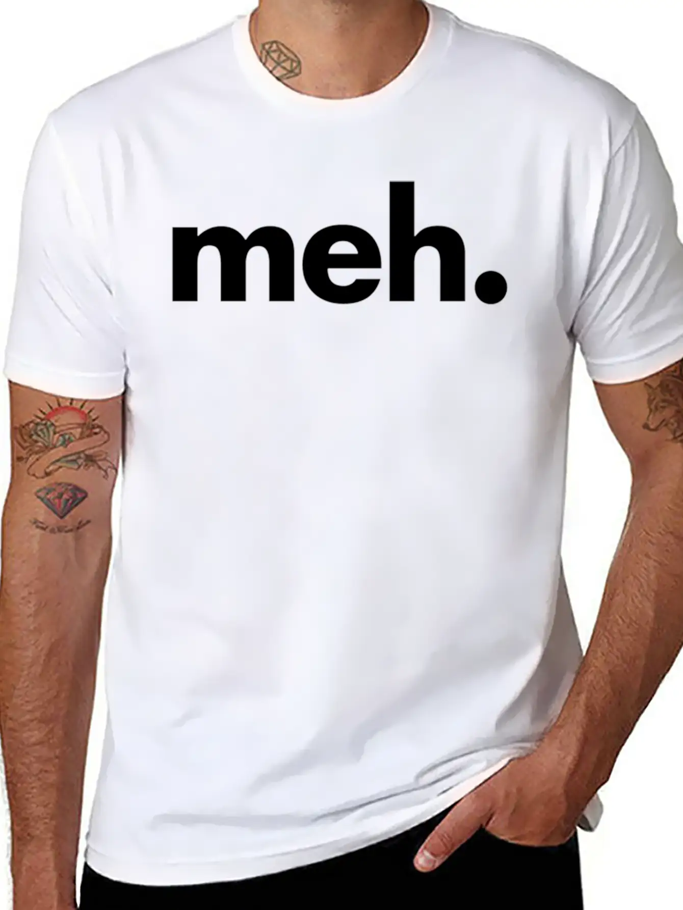 A That Says Meh - The Meh Classic Fit Graphic Tee For Daily Comfort – Unisex Cotton Shirt