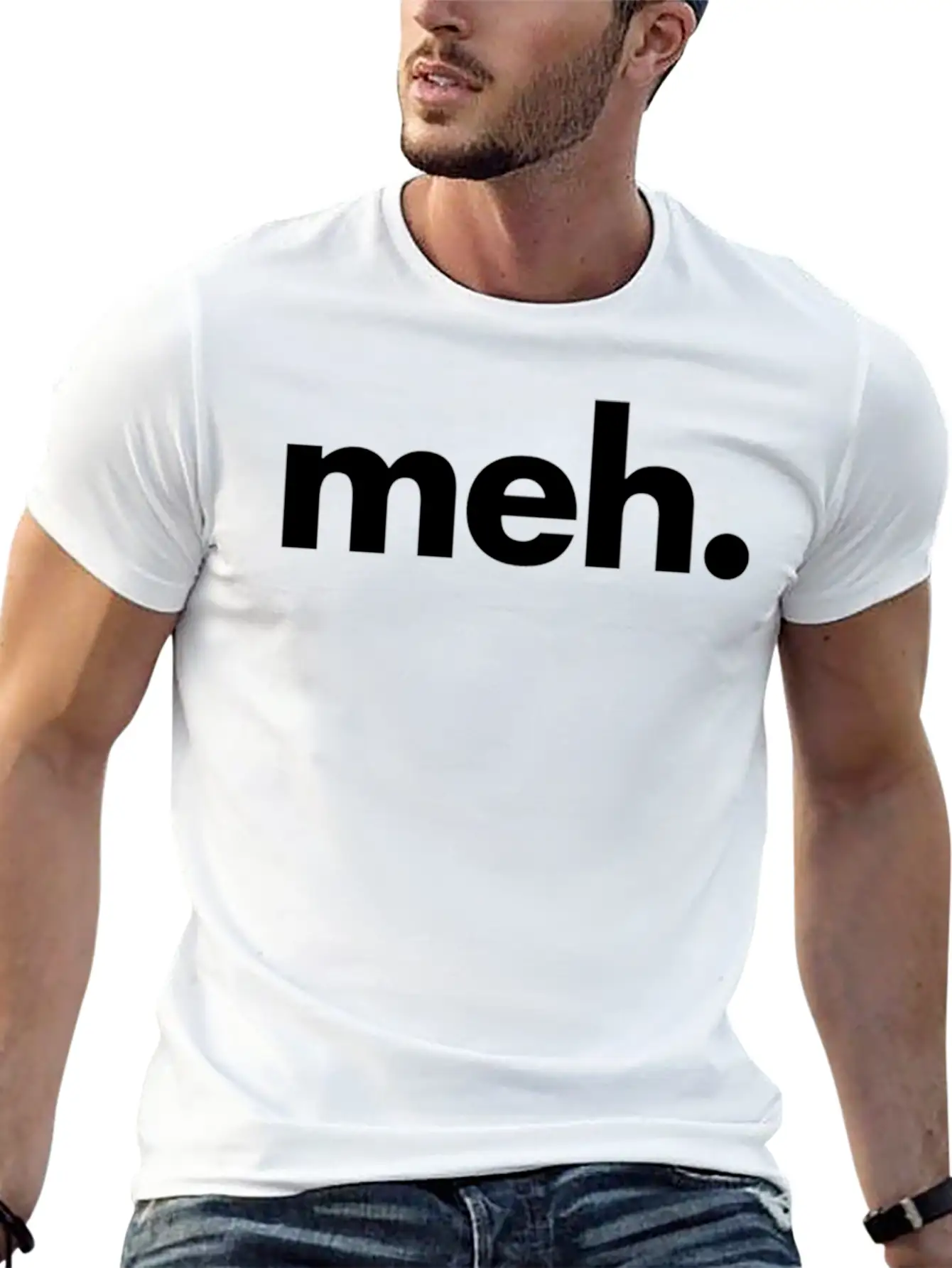 A That Says Meh - The Meh Classic Fit Graphic Tee For Daily Comfort – Unisex Cotton Shirt