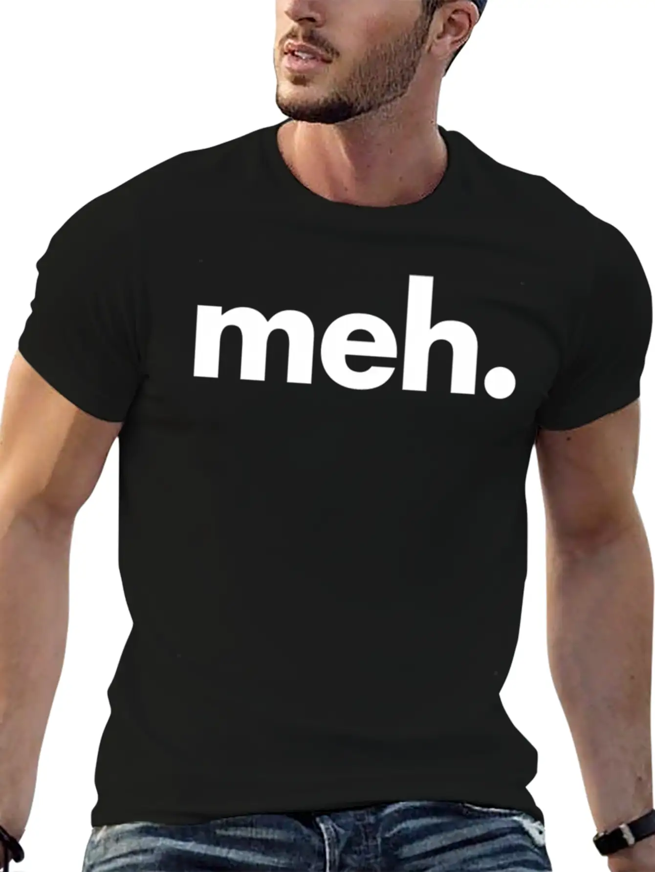 A That Says Meh - The Meh Classic Fit Graphic Tee For Daily Comfort – Unisex Cotton Shirt