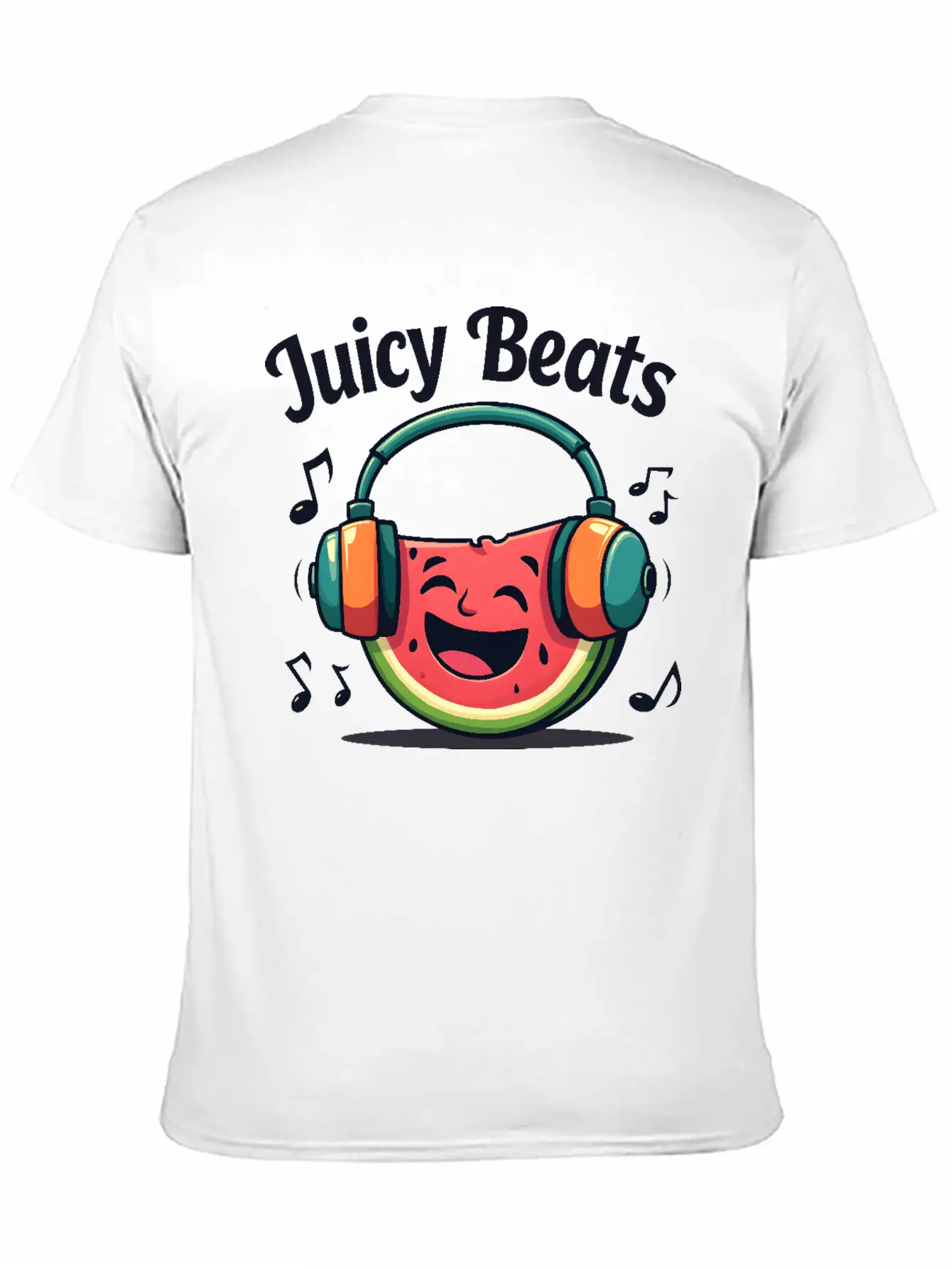 A Watermelon Slice With Headphones: "Juicy Beats" Classic Fit Graphic Tee For Daily Comfort – Unisex Cotton Shirt