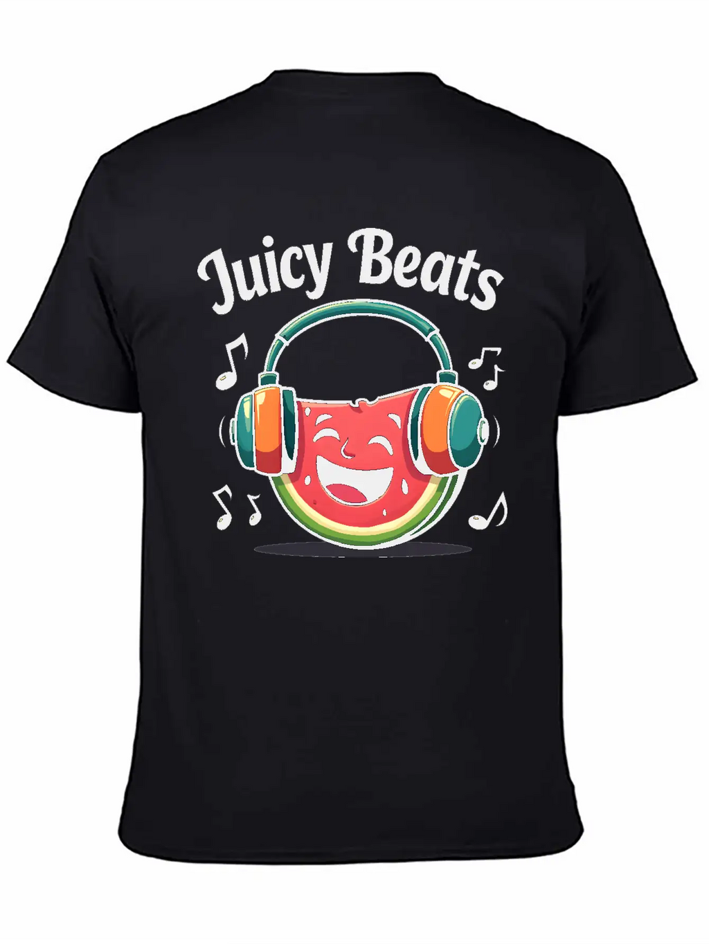 A Watermelon Slice With Headphones: "Juicy Beats" Classic Fit Graphic Tee For Daily Comfort – Unisex Cotton Shirt