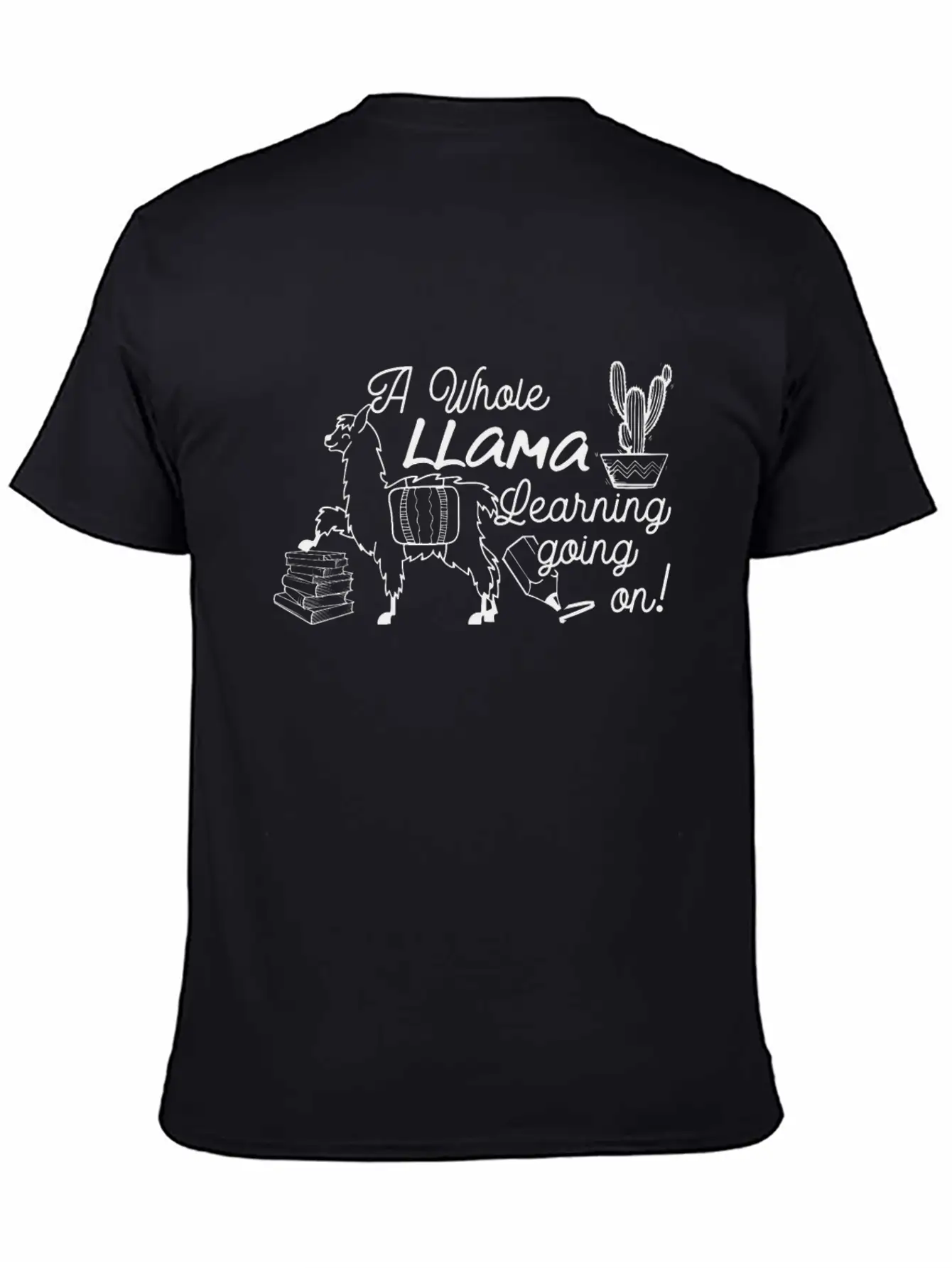 A Whole Llama Learning Going Back To School Classic Crew Neck Graphic Tee – Everyday Minimal Look
