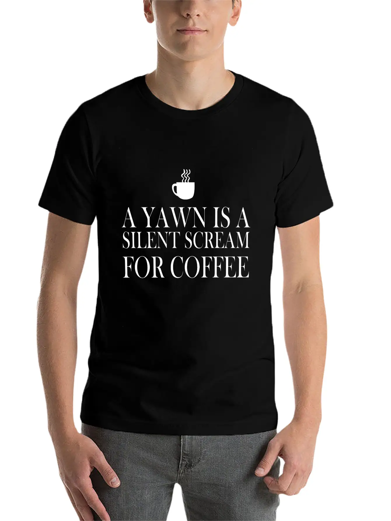 A Yawn Is A Silent Scream For Coffee Classic Fit Graphic Tee For Daily Comfort – Unisex Cotton Shirt