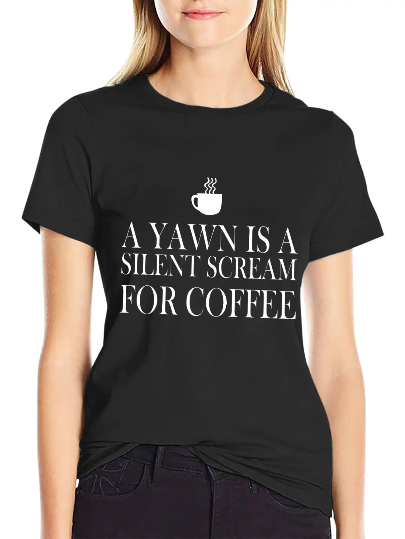 A Yawn Is A Silent Scream For Coffee Classic Fit Graphic Tee For Daily Comfort – Unisex Cotton Shirt