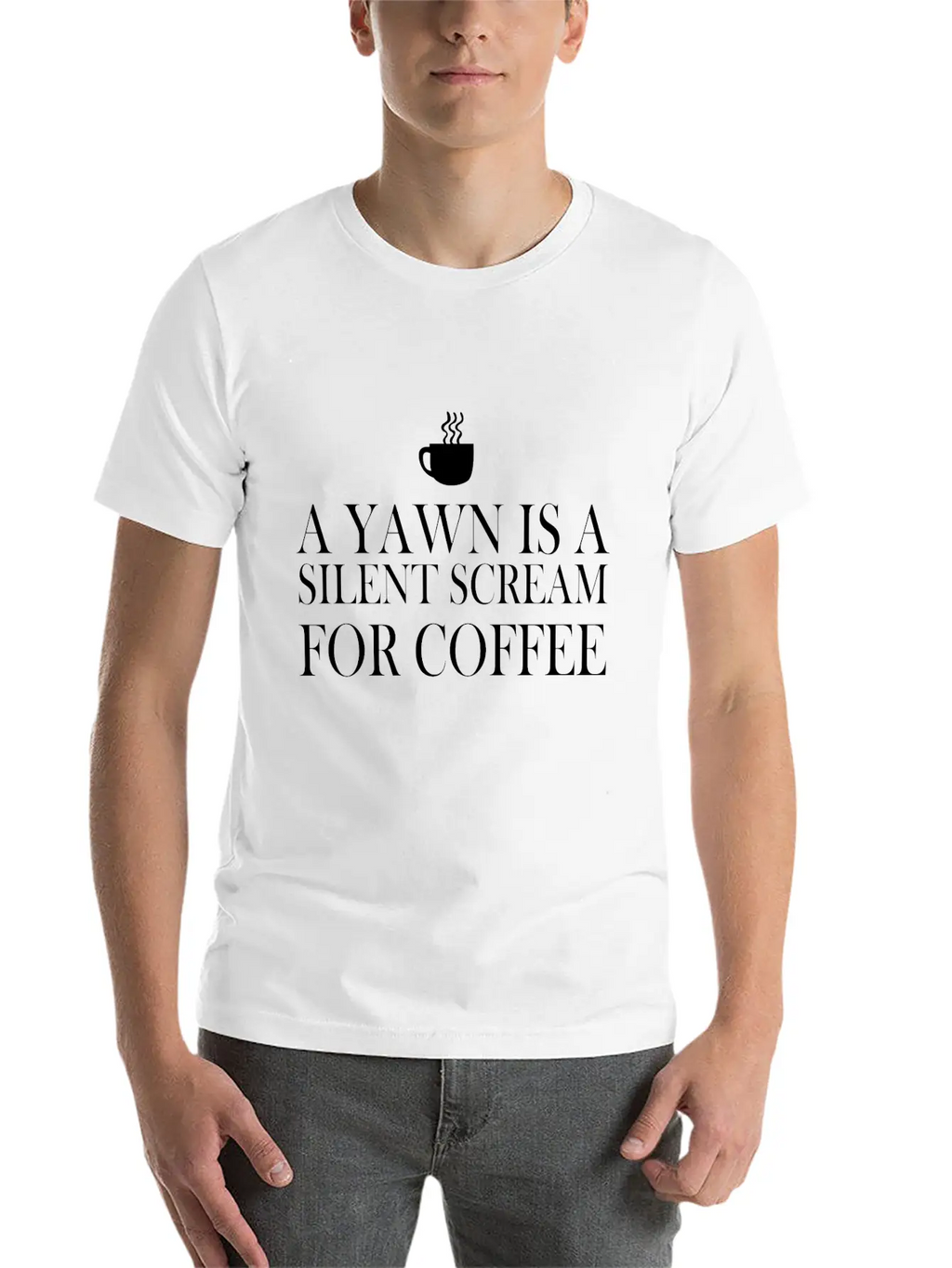 A Yawn Is A Silent Scream For Coffee Classic Fit Graphic Tee For Daily Comfort – Unisex Cotton Shirt