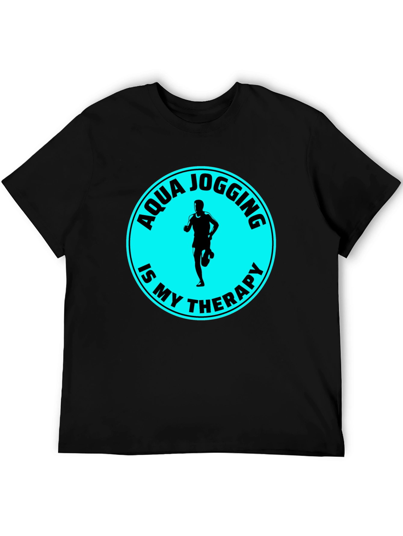 Aqua Jogging Therapy T-Shirt - Black Graphic Tee