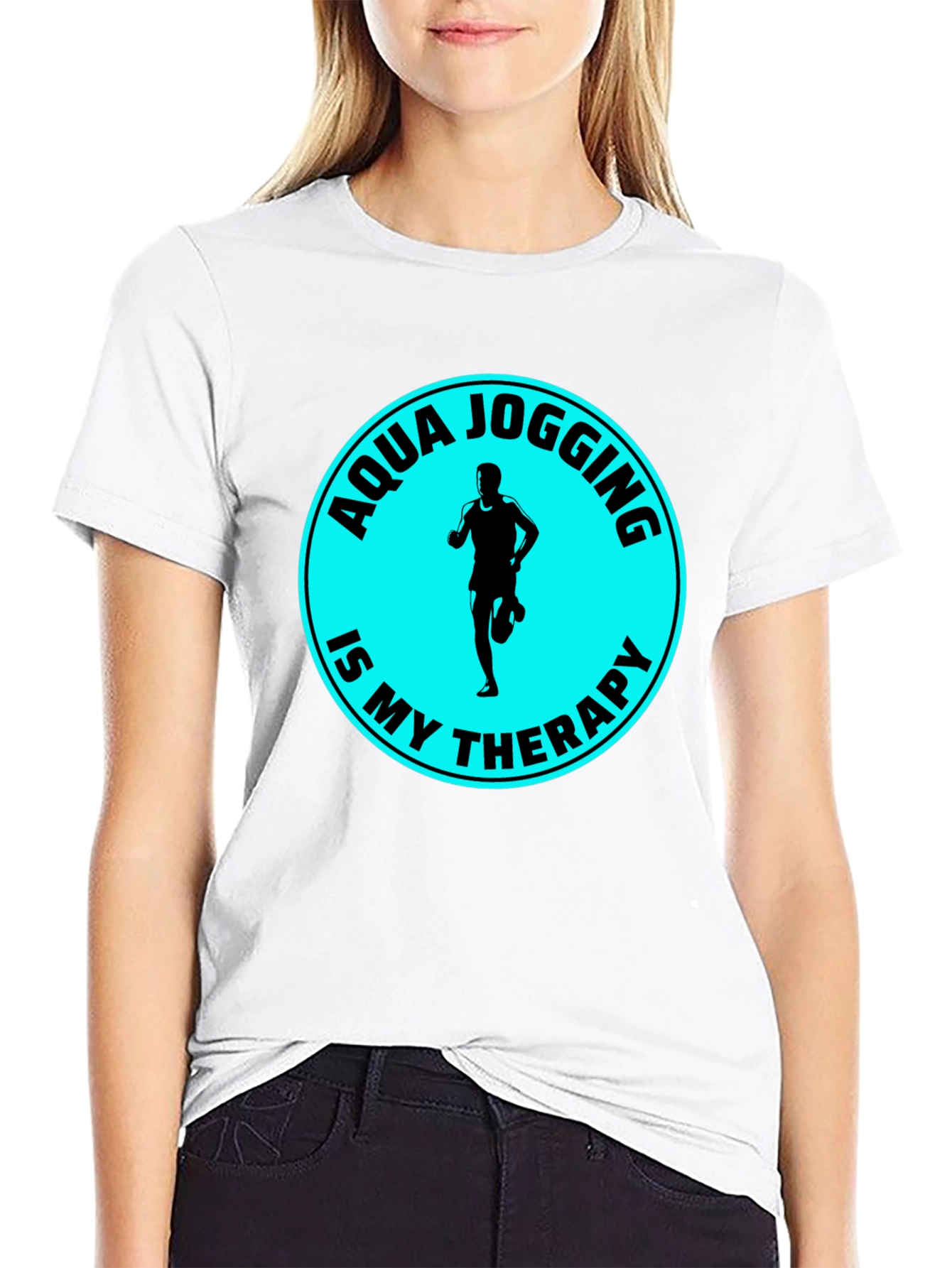 Aqua Jogging Therapy T-Shirt - Black Graphic Tee