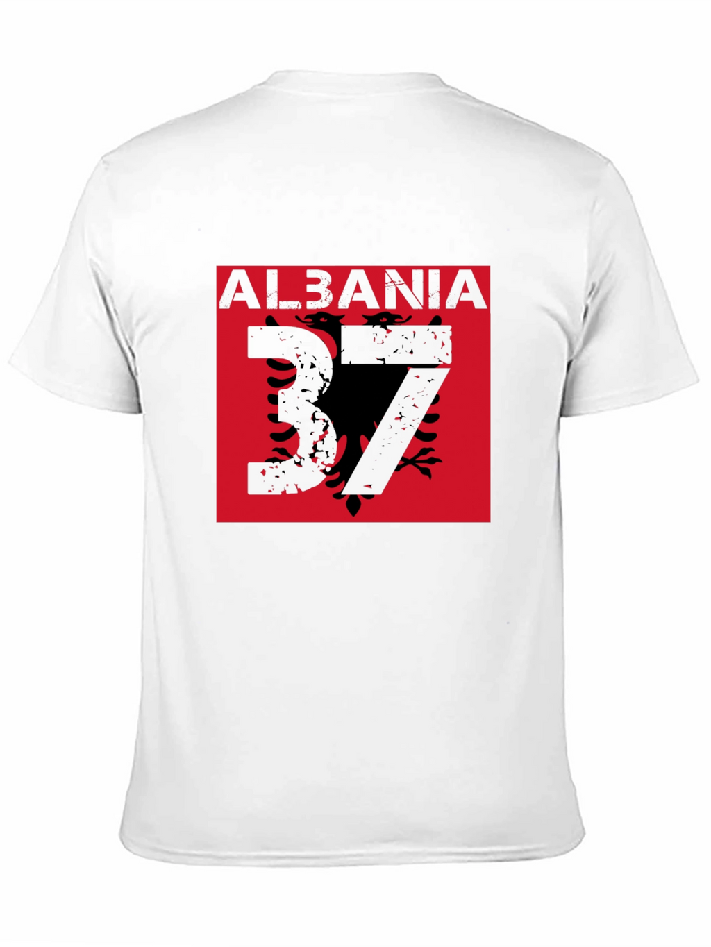 Albania Flag Graphic Tee - Black T-Shirt