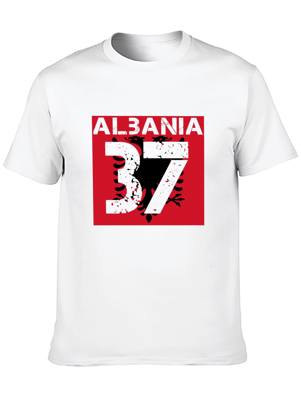 Albania Flag Graphic Tee - Black T-Shirt