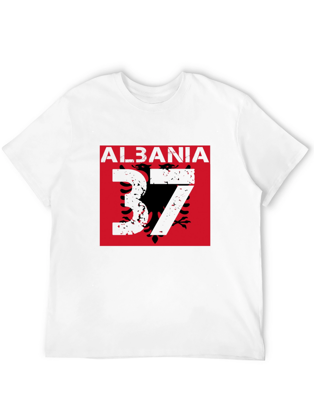 Albania Flag Graphic Tee - Black T-Shirt