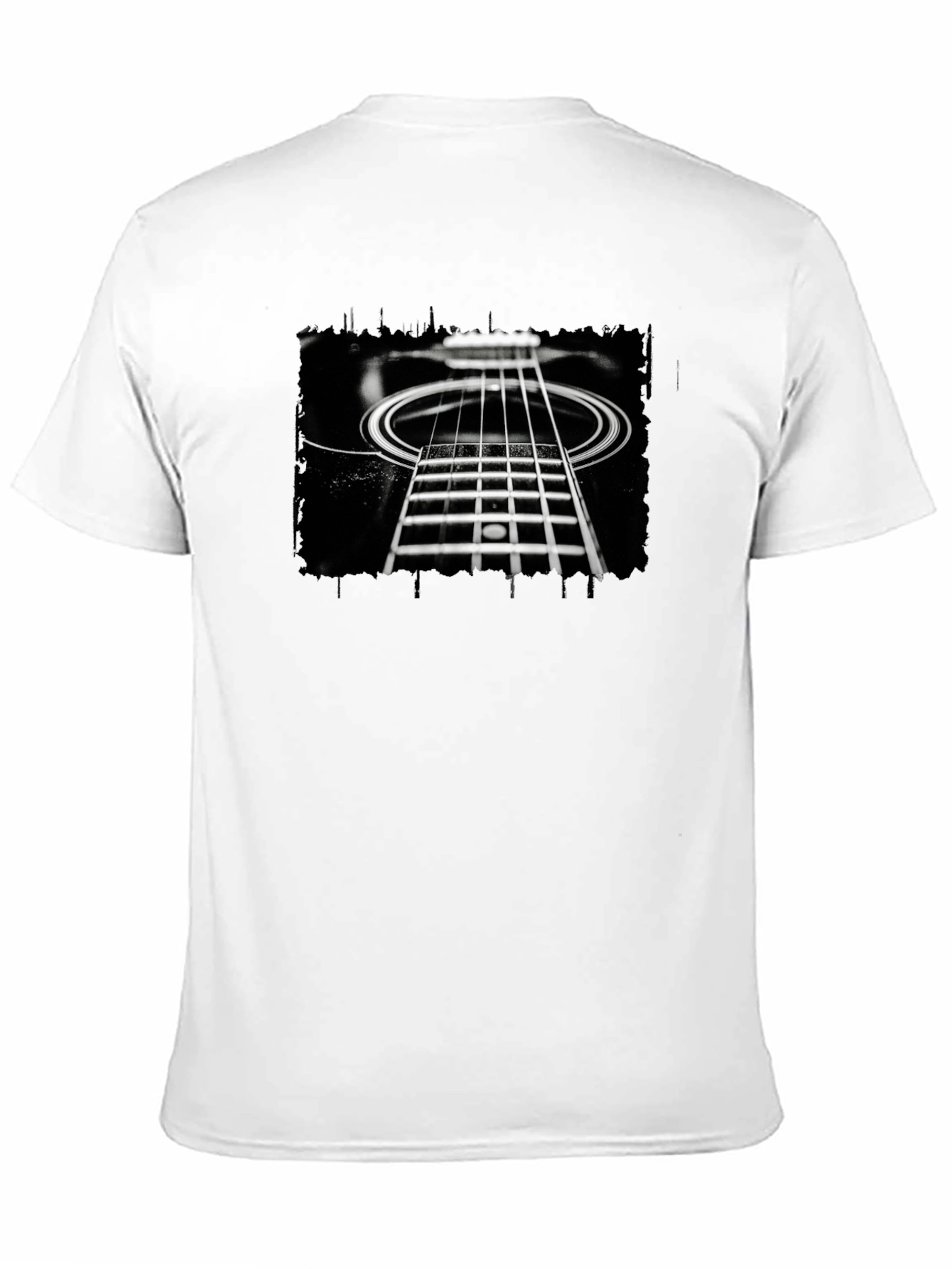 Abstract Guitar Neck Graphic Black T-Shirt